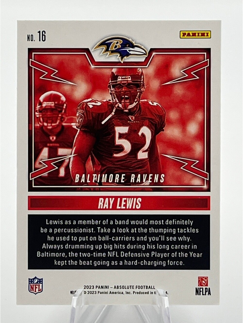 Ray Lewis Rock Out Insert 2023 Panini Absolute Football #16 NFL Baltimore Ravens - Picture 2 of 2